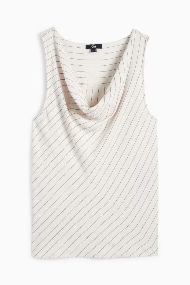 Dames - Blousetop - gestreept - zwart / wit
