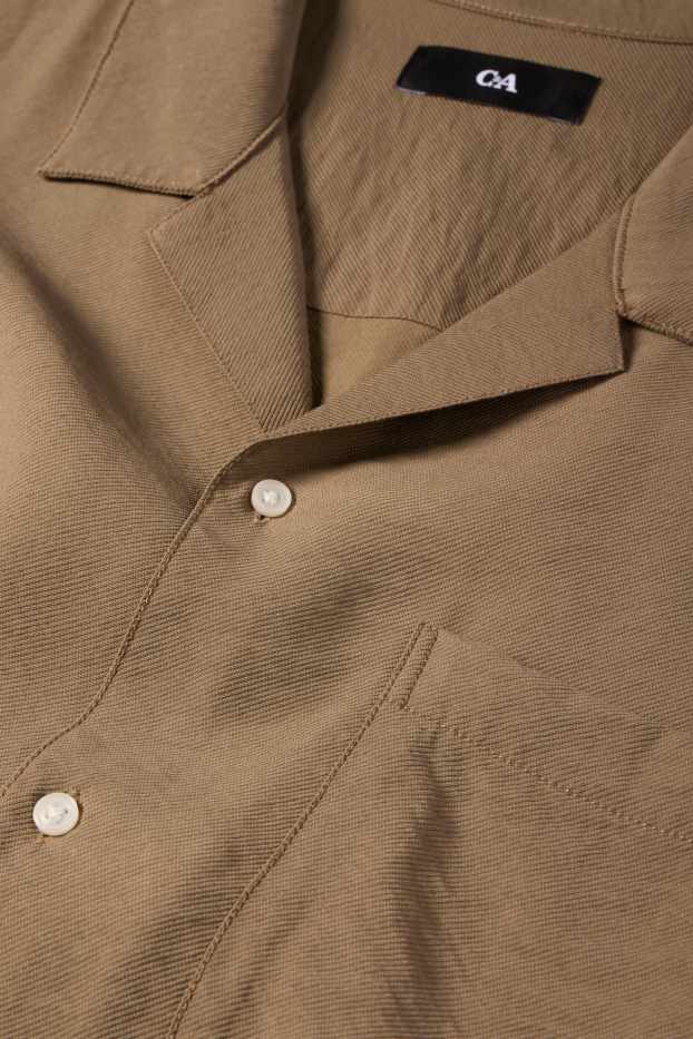 Herren - Hemd - Regular Fit - Reverskragen - braun