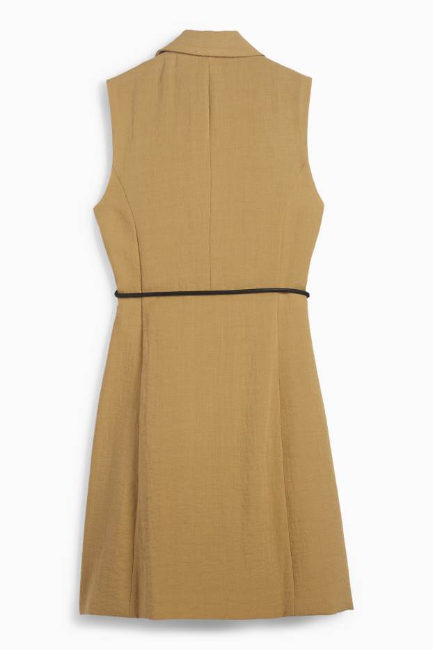 Damen - Lange Weste - Regular Fit - beige
