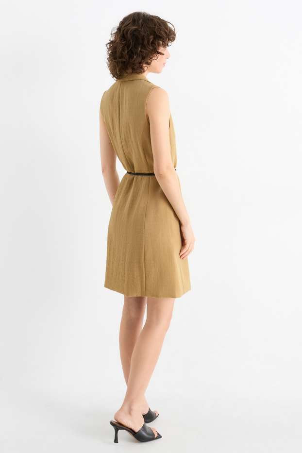 Damen - Lange Weste - Regular Fit - beige