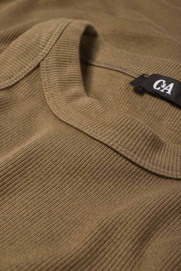 Damen - Figurbetontes Kleid - gerippt - braun