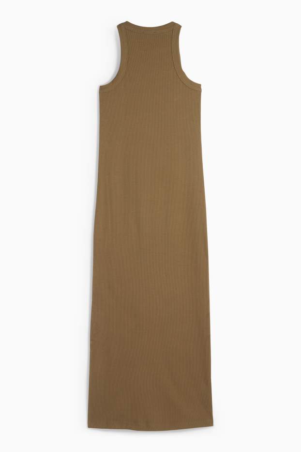 Damen - Figurbetontes Kleid - gerippt - braun