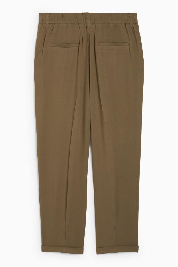 Donna - Pantaloni - vita media - tapered fit - marrone