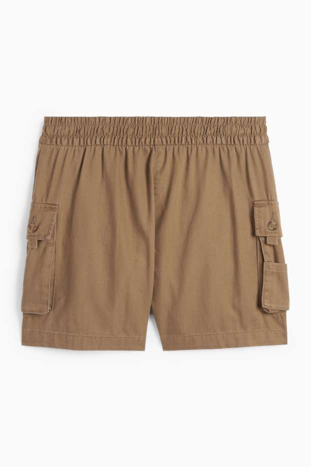 Dona - Pantalons curts cargo - high waist - marró