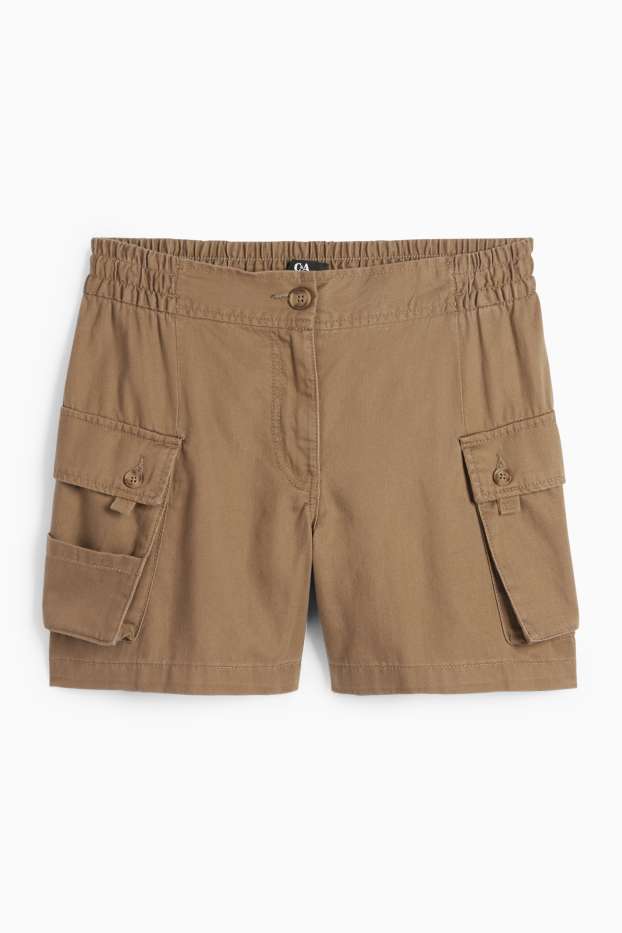 Dona - Pantalons curts cargo - high waist - marró