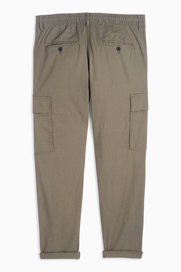 Herren - Cargohose - Tapered Fit - khaki