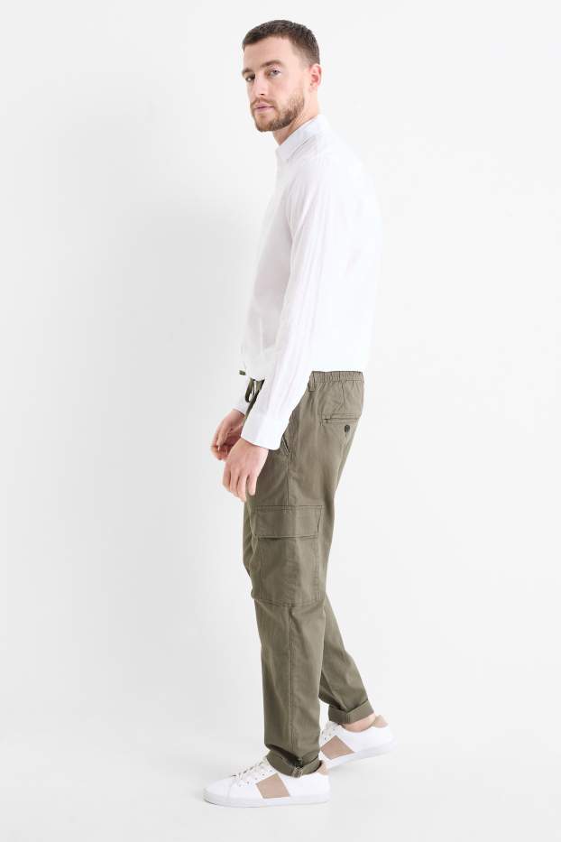 Herren - Cargohose - Tapered Fit - khaki