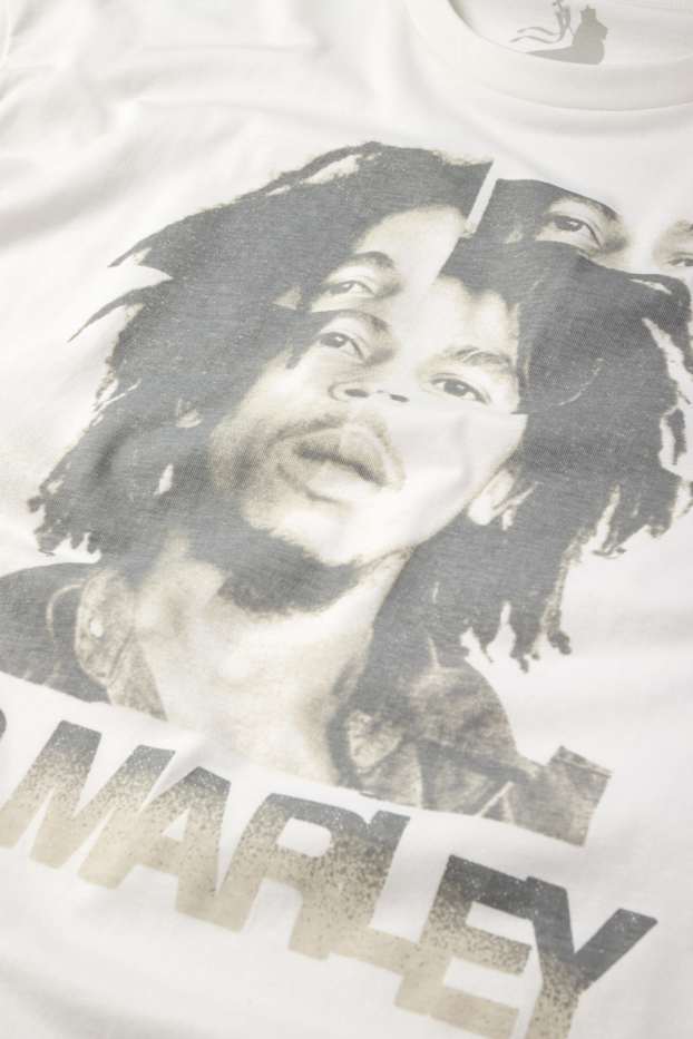 Pánské - Tričko - relaxed fit - Bob Marley - bílá