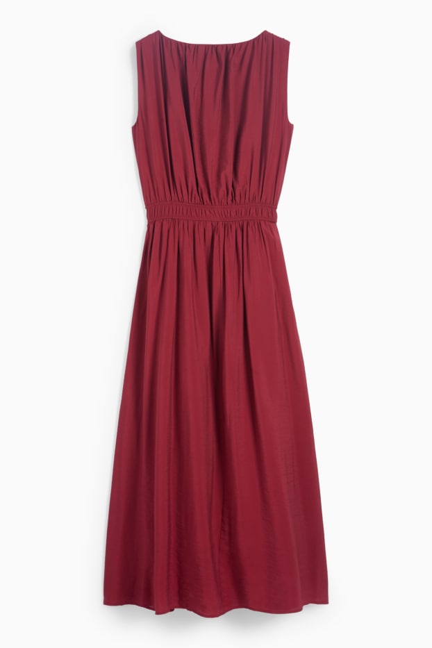 Dames - Fit & flare-jurk - donkerrood