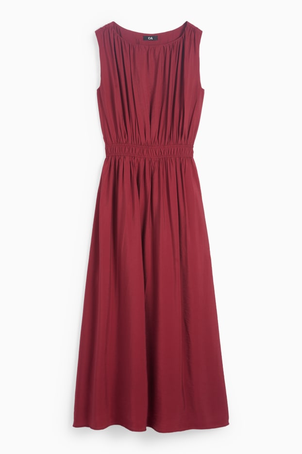 Dames - Fit & flare-jurk - donkerrood