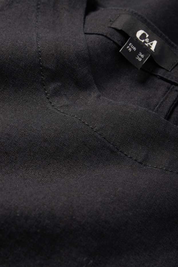 Femmes - Caraco - lin mélangé - noir