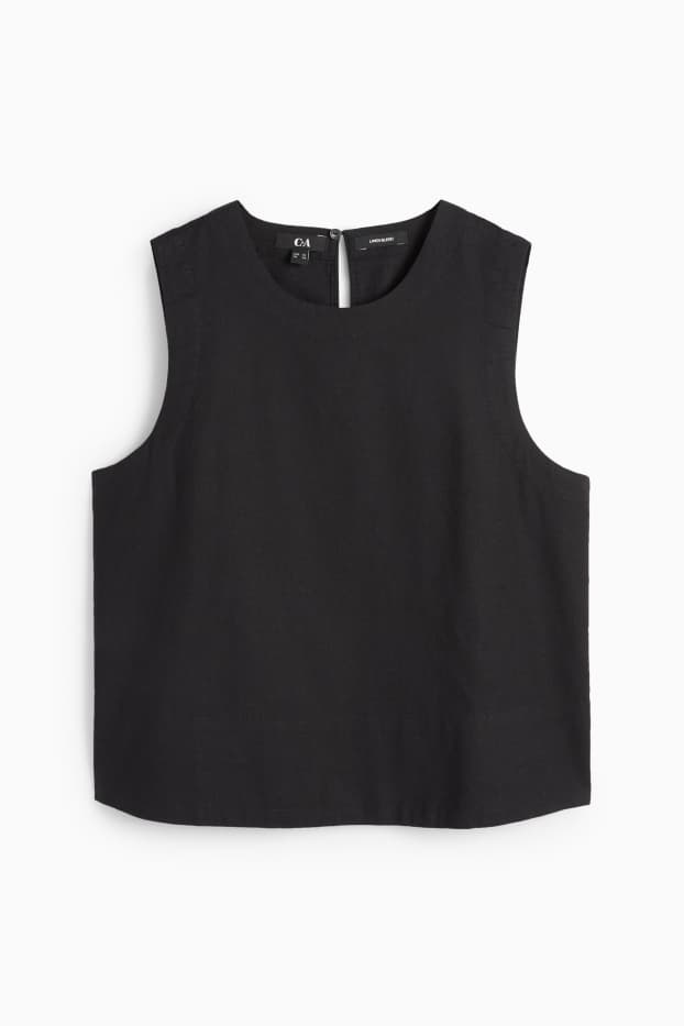 Femmes - Caraco - lin mélangé - noir