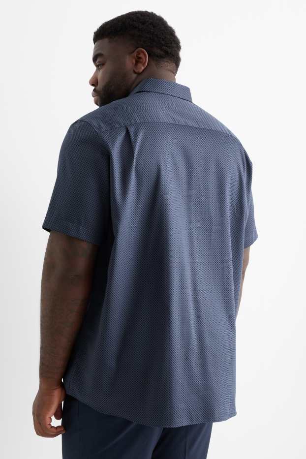 Herren - Hemd - Regular Fit - Cutaway - bügelleicht - gemustert - dunkelblau
