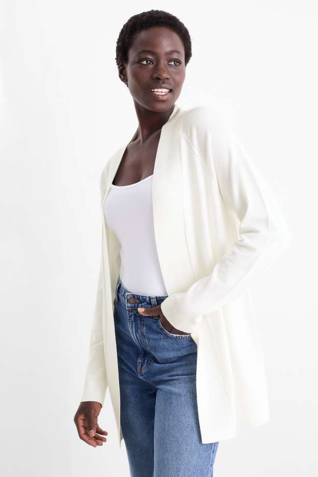 Damen - Strickjacke - weiss
