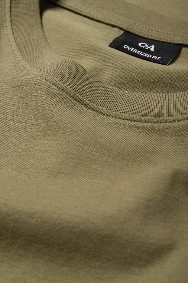 Men - T-shirt - oversized - green