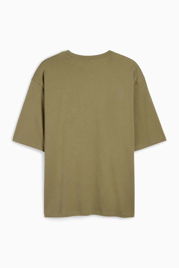 Men - T-shirt - oversized - green