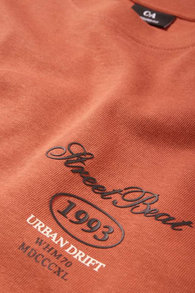 Heren - T-shirt - oversized - terracotta