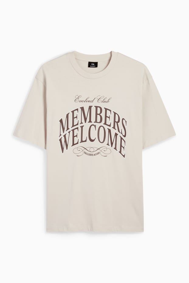 Hommes - T-shirt - relaxed fit - beige clair