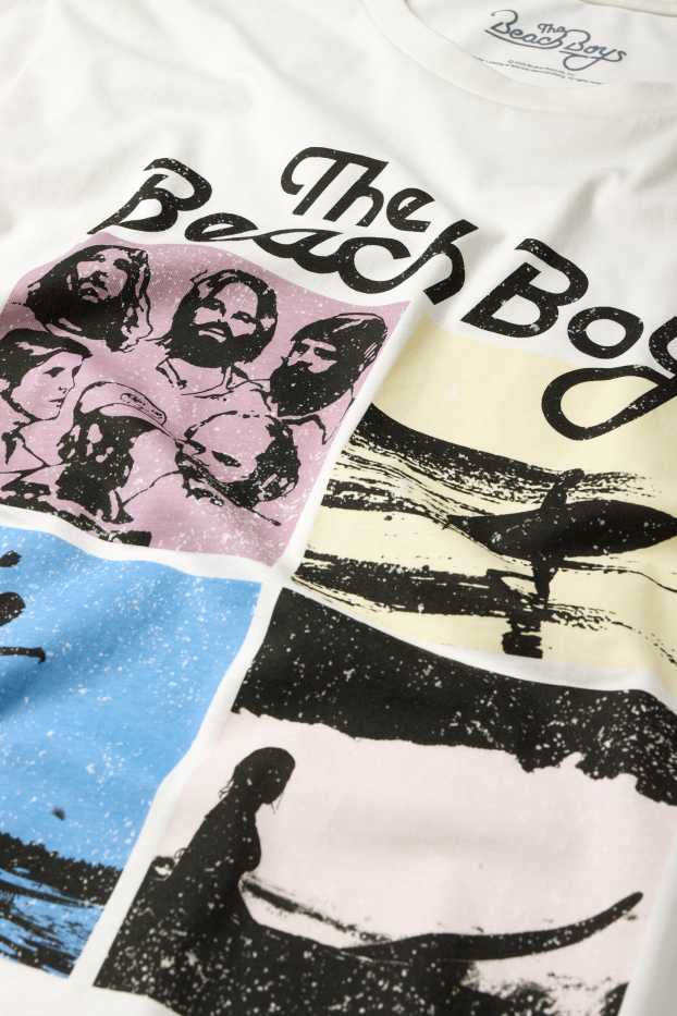 Heren - T-shirt - regular fit - Beach Boys - crème wit