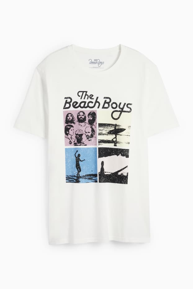 Heren - T-shirt - regular fit - Beach Boys - crème wit