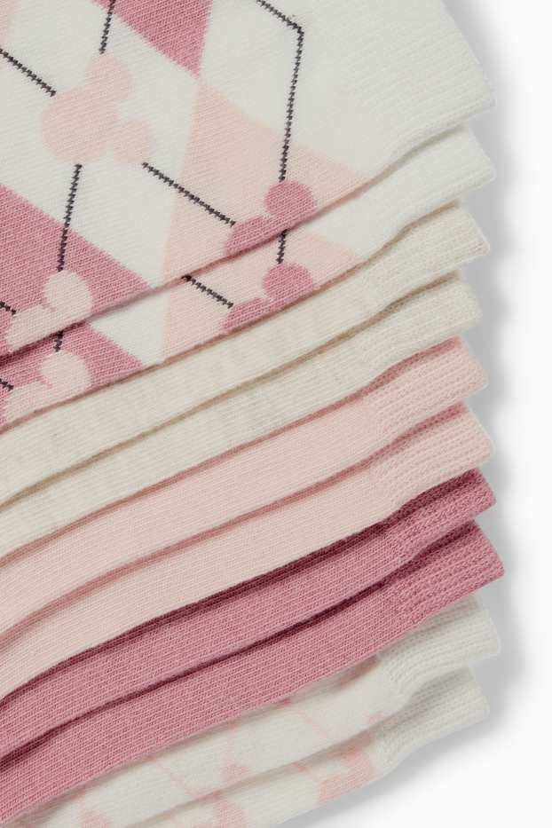 Donna - Confezione da 5 - calze con motivo - Topolino - bianco crema