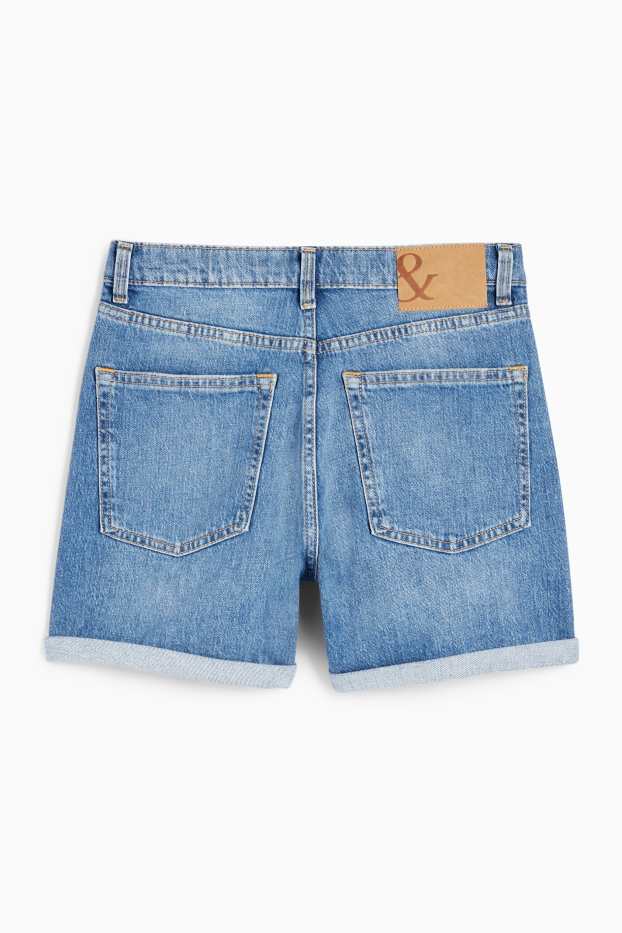 Femmes - Mom short - high waist - LYCRA® - jean bleu