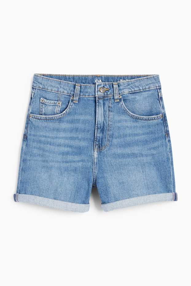 Femmes - Mom short - high waist - LYCRA® - jean bleu