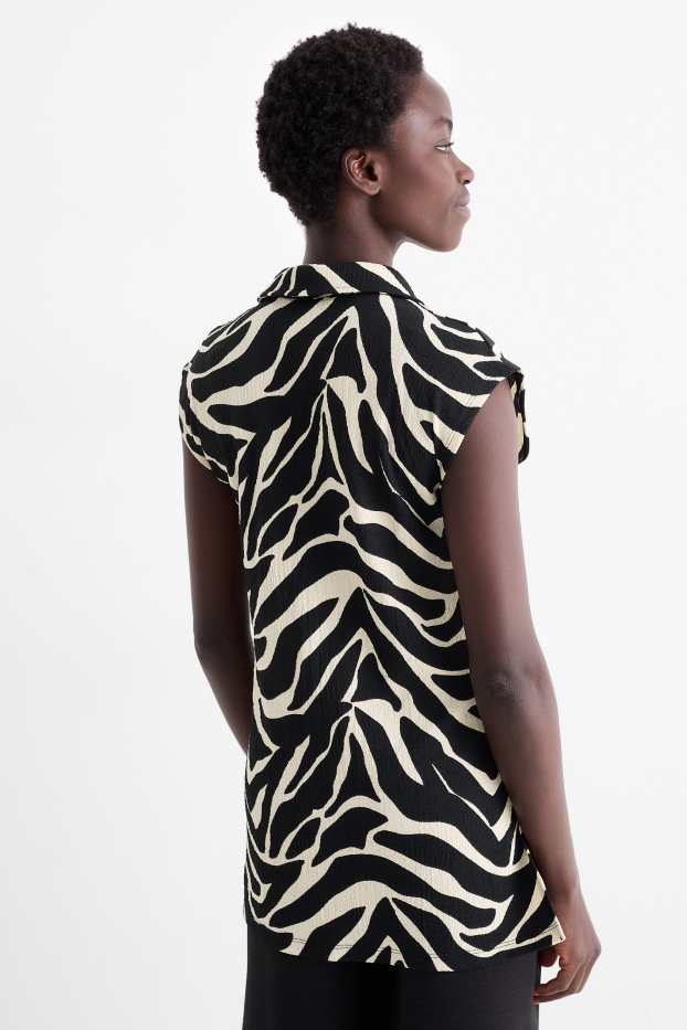 Dona - Brusa sense mànigues - estampada - blanc/negre