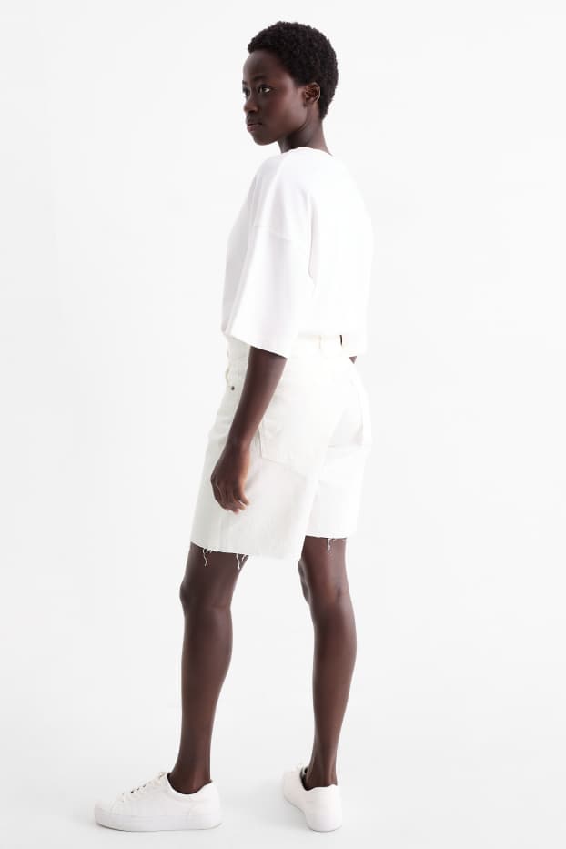 Mujer - Shorts vaqueros - mid waist - LYCRA® - blanco