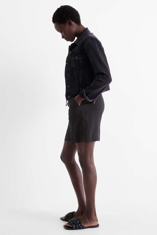 Donna - Shorts - vita alta - nero