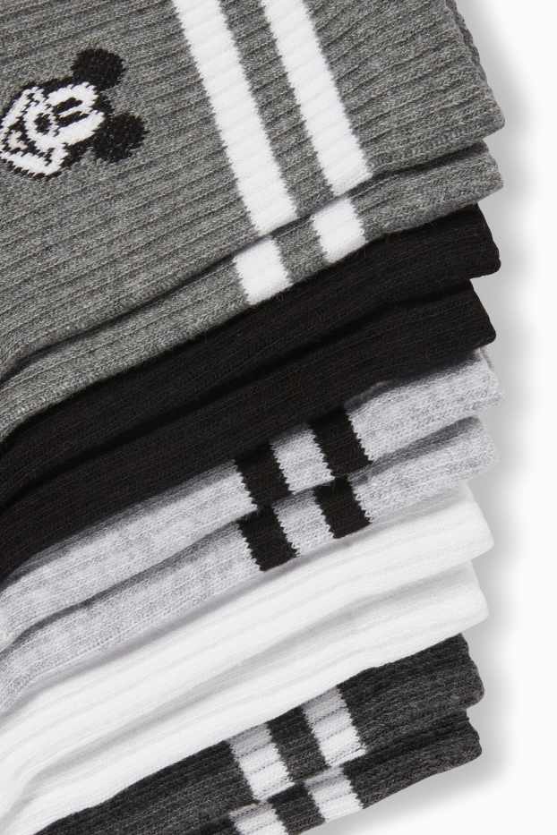 Damen - Multipack 5er - Tennissocken mit Motiv - Micky Maus - grau