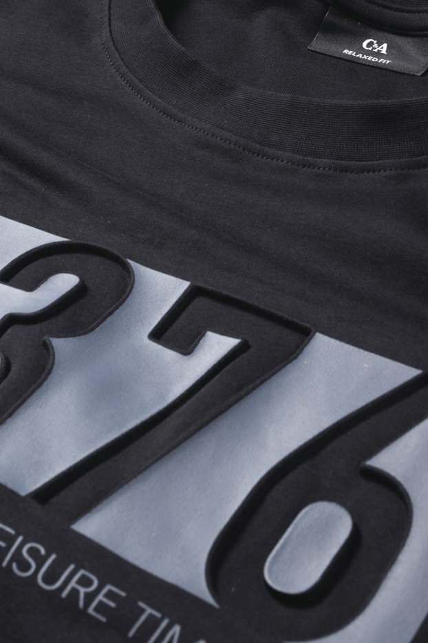 Herren - T-Shirt - Relaxed Fit - schwarz