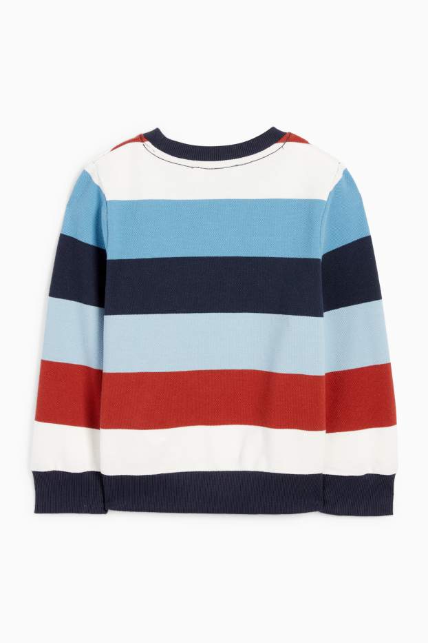 Bambini - Felpa - a righe - tessuto tramato - blu scuro