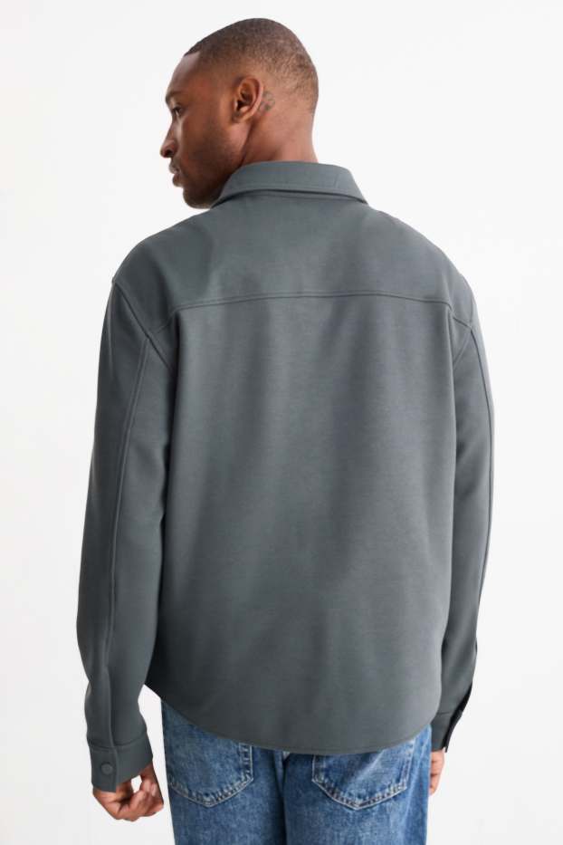 Heren - Overhemd - relaxed fit - kent - donkergroen