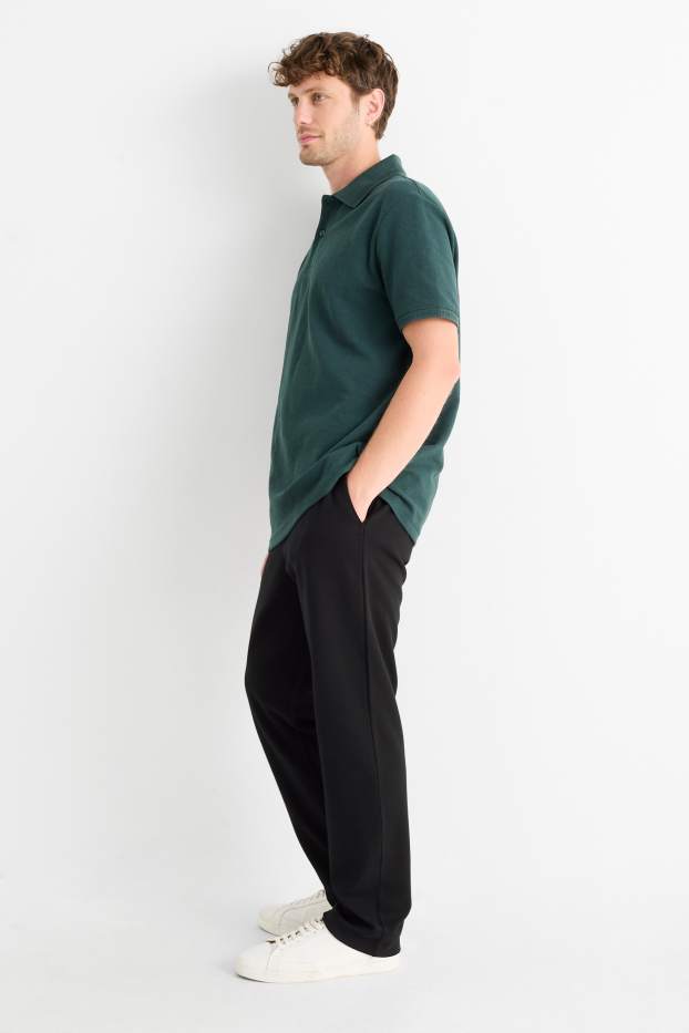 Men - Joggers - textured - black