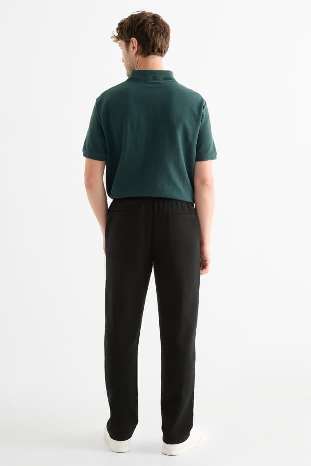 Men - Joggers - textured - black