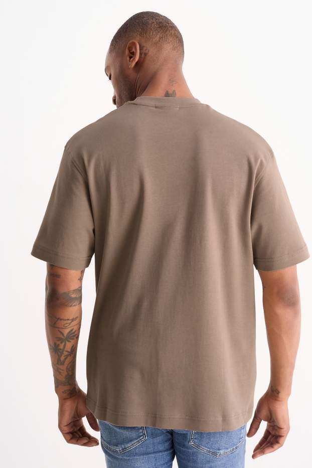 Pánské - Tričko - relaxed fit - taupe