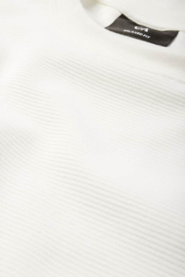 Men - T-shirt - relaxed fit - textured - white