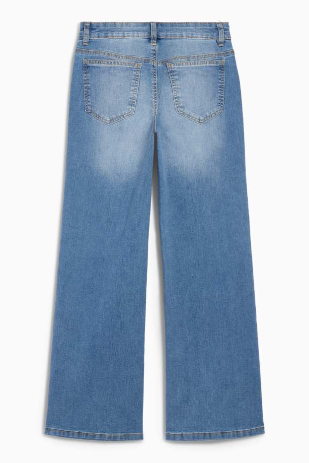 Kinderen: meisjes - Wide leg jeans - jeansblauw