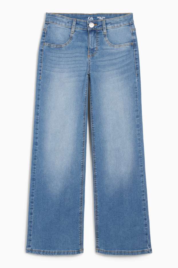 Kinderen: meisjes - Wide leg jeans - jeansblauw