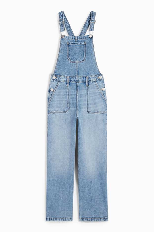 Kinder Mädchen - Jeans-Latzhose - helljeansblau
