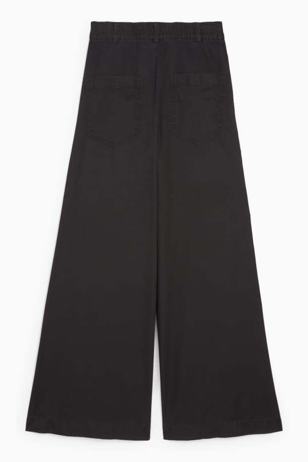 Damen - Palazzo Jeans - High Waist - schwarz