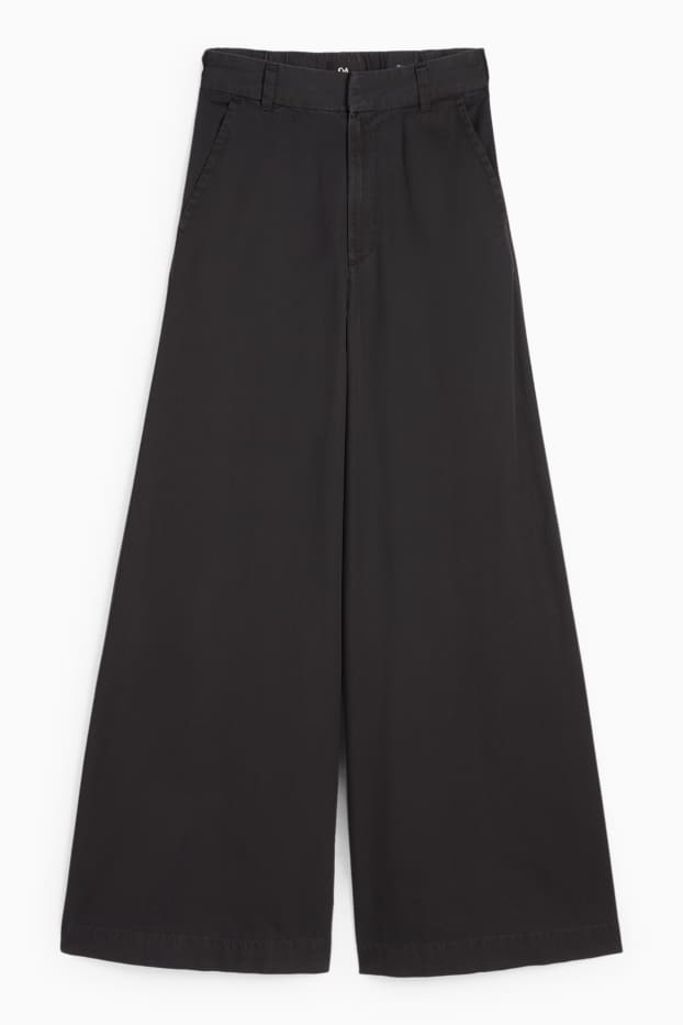 Damen - Palazzo Jeans - High Waist - schwarz