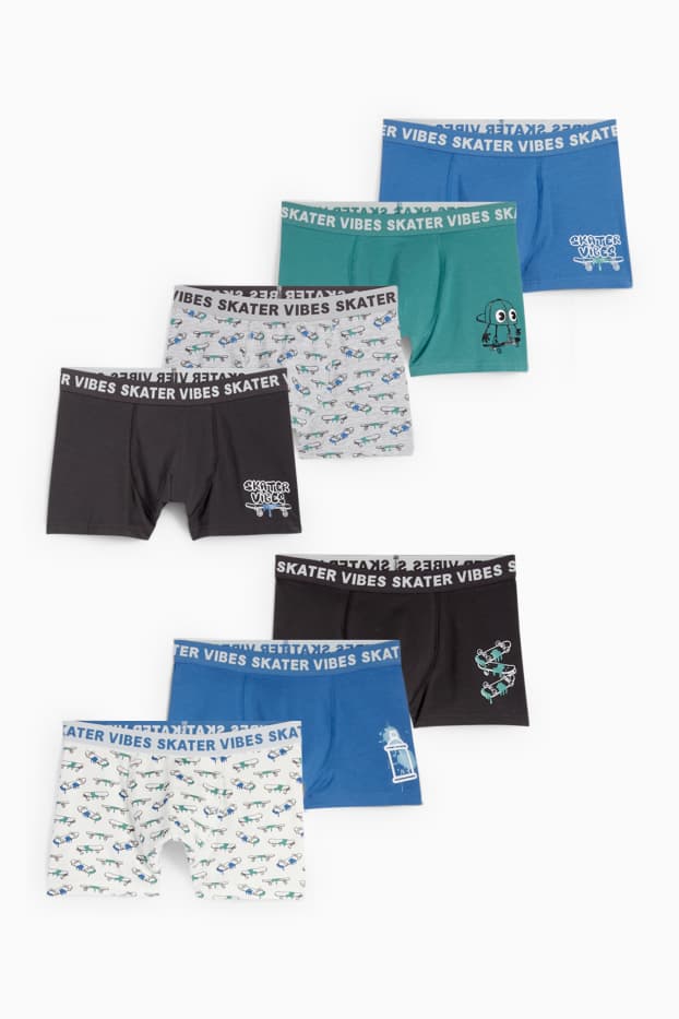 Kinderen: jongens - Set van 7 - skater - boxershorts - donkergrijs