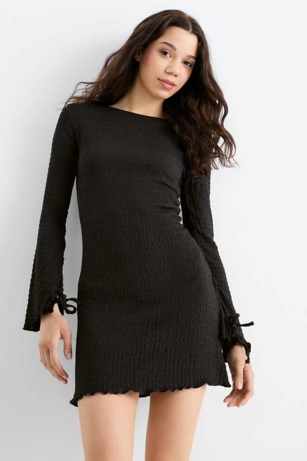 Damen - Kleid - rückenfrei - schwarz