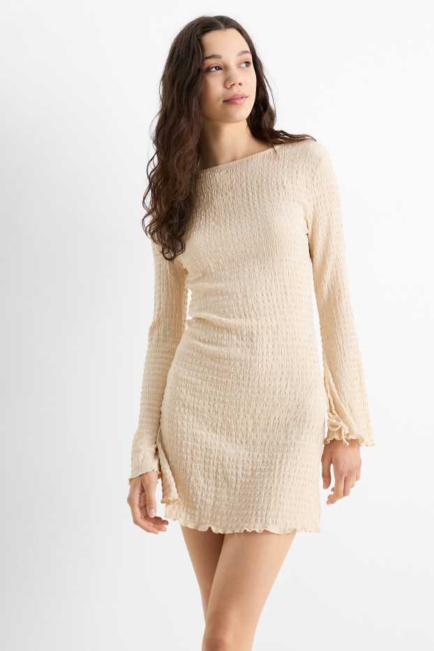 Dámské - Šaty - s odhalenými zády - světle béžová