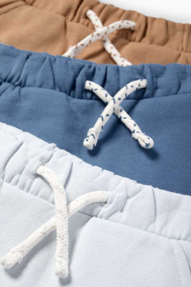 Baby: jongens - Set van 3 - babyjoggingbroek - blauw