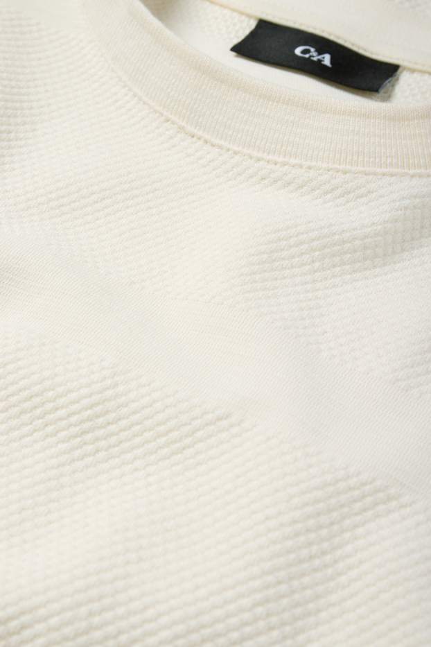 Bărbați - Tricou - regular fit - structurat - bej deschis