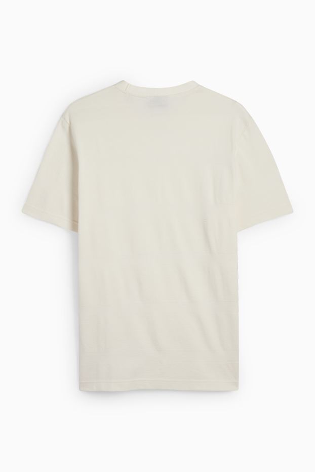 Bărbați - Tricou - regular fit - structurat - bej deschis