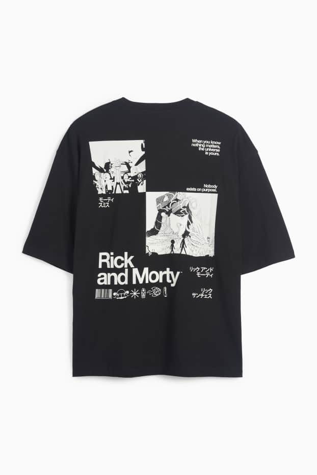 Herren - T-Shirt - Oversized - Rick and Morty - schwarz